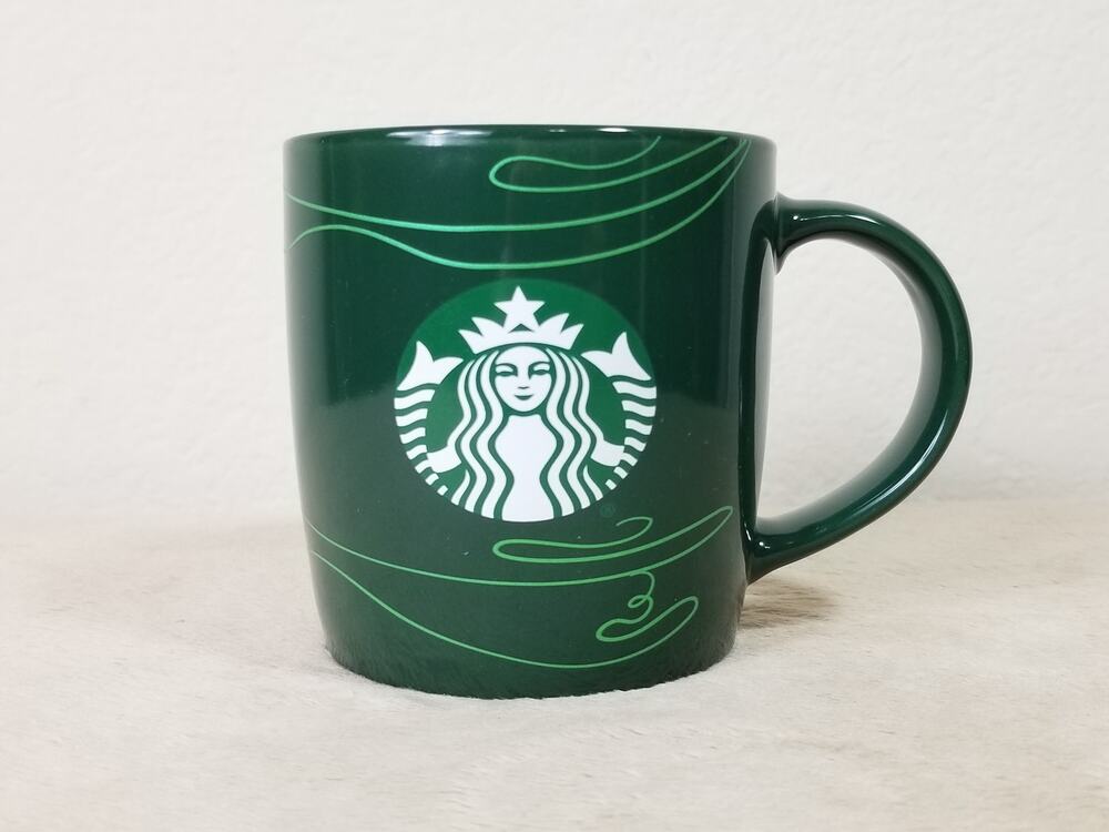 Starbucks Mermaid Logo Coffee Mug Teacup 12oz Green 4" Collectible 2020